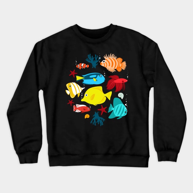 Tropical aquarium Crewneck Sweatshirt by albertocubatas